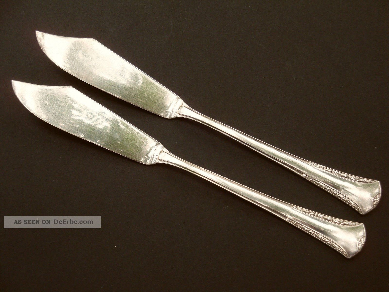 2 Fischmesser 22cm ▶ Bruckmann Jugendstil B Lok Messer Versilbert 90 (72521 Objekte vor 1945 Bild