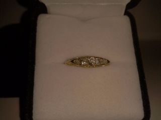 Diamant Ring Um 1900,  Rosenschliff,  Gelbgold Bild