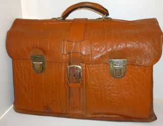 Alte Schultasche Lehrertasche Aktentasche Aus Den 50er Braun Retro Vintage Leder Bild
