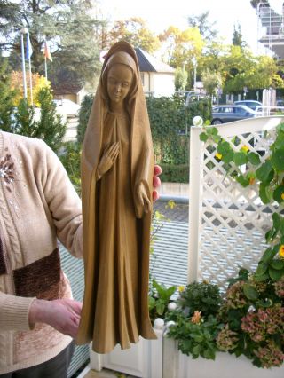 Grosse Holzfigur - Heiligenfigur - Madonna - Oberammergau - Deko - Geschnitzt - 55cm Bild