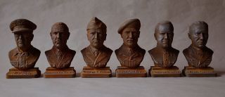6 Generale Bust Effect - Rost 20cm Monty,  Patton,  Macarthur,  Rommel,  Zhukov Bild