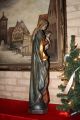 Schöne Antike Holzfigur Madonna Maria Mit Kind 72cm Heiligenfigur Südtirol Skulpturen & Kruzifixe Bild 8