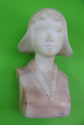 Schmotz - Metzner Rudolf 1884 - 1965 Frau / Mädchen Marmor Skulptur Figur Büste Bild