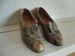 Alte Damen Schuhe Echt Leder Ca.  30iger Jahre Bild