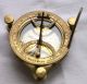Brass Kompass Sonnenuhr Messing Mit Holzschatulle Technik & Instrumente Bild 2