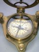 Brass Kompass Sonnenuhr Messing Mit Holzschatulle Technik & Instrumente Bild 5