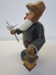 Aa53) Figur Aus Holz Stehender Mann Mit Laterne Dekoration Wohnen 1950-1999 Bild 1