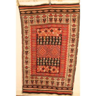 Antiker Sammler Teppich Kelim Sumack Kaukasus Old Rug Carpet Tappeto 120x200cm Bild
