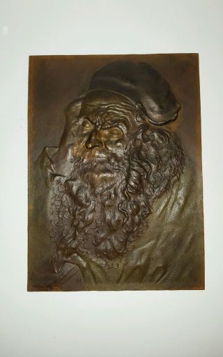 Bronzerelief Leonardo Da Vinci Signiert Old Bronze Relief Bild
