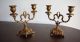 Paar Jugendstil Alte Kerzenleuchter Antik Kerzenständer Um 1920 Bronze Massiv Messing Bild 2