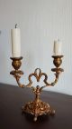 Paar Jugendstil Alte Kerzenleuchter Antik Kerzenständer Um 1920 Bronze Massiv Messing Bild 4