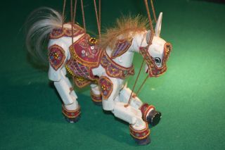 Sammler Marionette Pferd Holz Geschnitzt Puppe Art Deko 19.  Jhdt. Bild