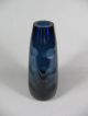 Vase Kristall Friedrich Glas Blau Dots Schliff Dickwandig 19,  5cmh 70er 60er Kristall Bild 1