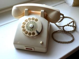 Seltenes Und Dekoratives 50er Jahre - Telefon - Elfenbein Bild