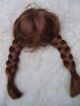 Alte Puppenteile Rotbraune Zoepfe Haar Perücke Vintage Doll Hair Wig 40 Cm Girl Puppen & Zubehör Bild 3