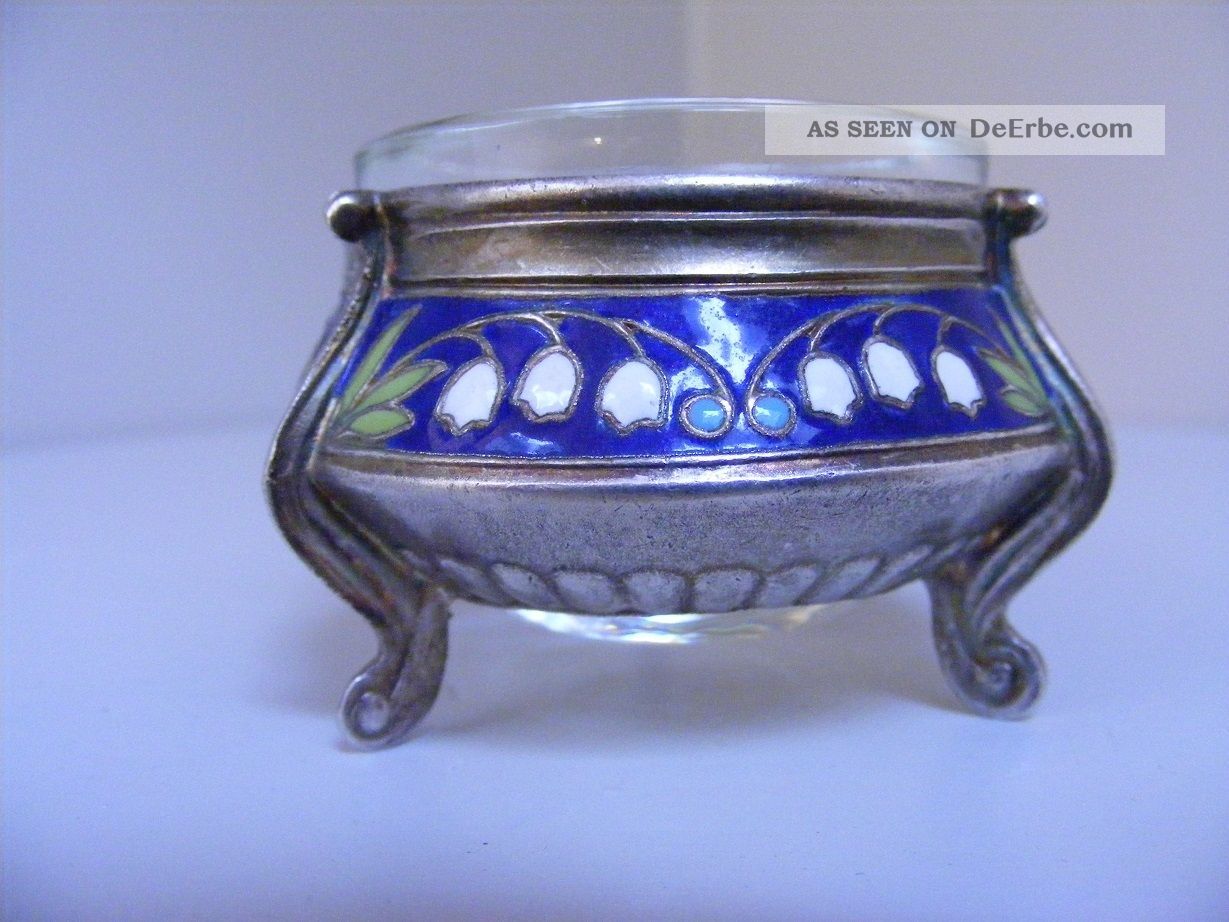 Russische Saliere Mit Email Glas Ca.  1950 - 60 Russian Salt Cellar With Glasinsert Objekte ab 1945 Bild