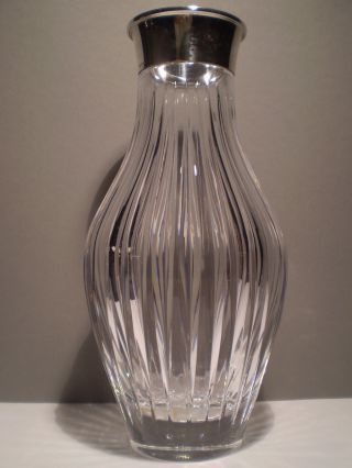 Art Deco Silber - Vase Kristall / Perfekt / Breite 925er Silbermontierung / Wtb Bild