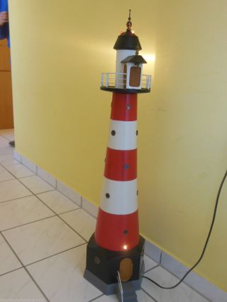 Leuchtturm Turm Maritim Blinklicht Leuchtfeuer Rot Weiss Deko Bild