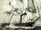Groß Rad Dampf Segelschiff Wheel Ship Kohl - Bleistift Malerei Pencil Painting Nautika & Maritimes Bild 1