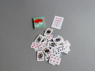 Kartenspiel Mit Block Und Spielanleitung Puppenstube 1:12 Bild
