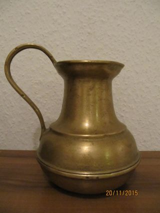 Alter Messing Krug Vase Messing Kanne 19cm/h Farbe Messing - Bronze Top Bild