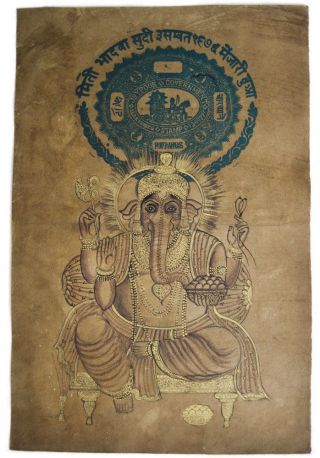Indisches Gemälde,  Ganesh,  Ganapati,  Lord Ganesh Miniaturmalei Steinfarben India Bild