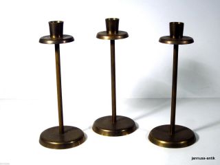 3 Alte Kerzenständer 21 Cm Metall Messing Schöne Dekoration Bild