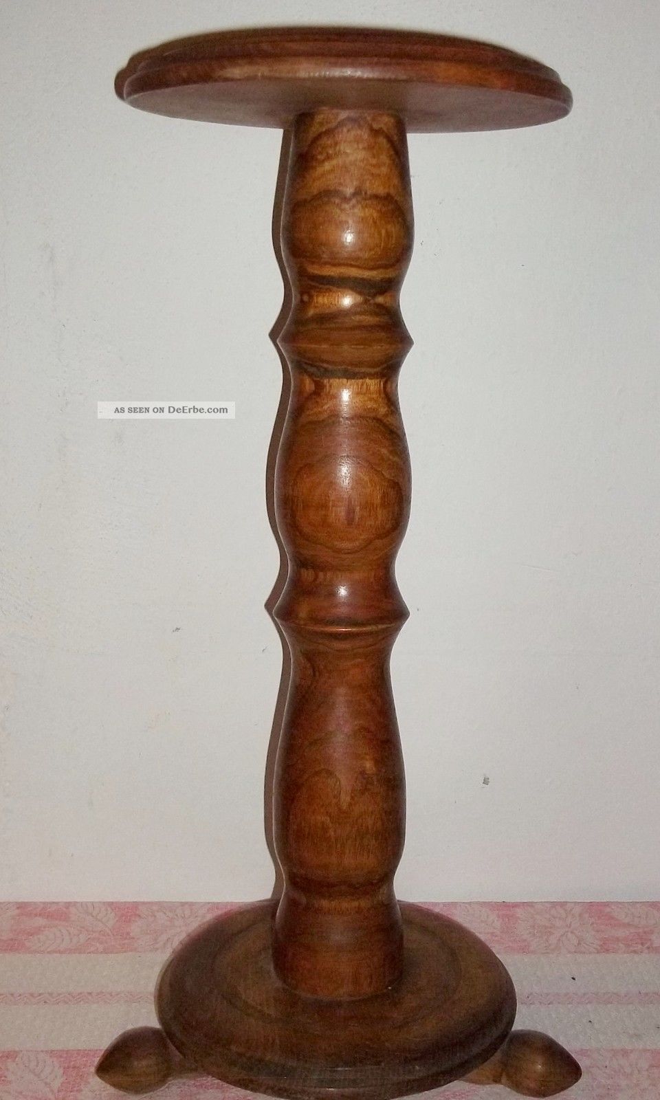 Alter Blumentisch - Blumenhocker - Blumensäule Aus Holz 58cm Hoch. Antike Originale vor 1945 Bild