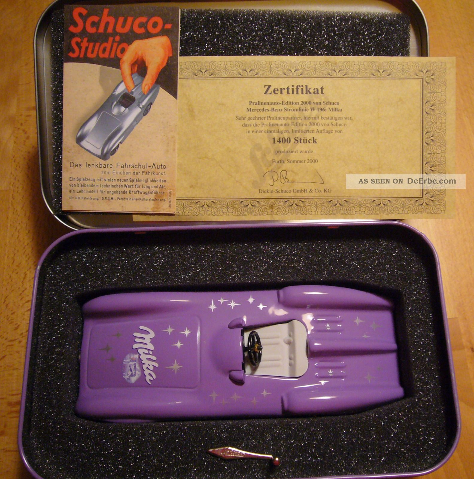 Schuco Pralinenauto - Edition 2000,  Mercedes - Benz Stromlinie W196: Milka Gefertigt nach 1970 Bild