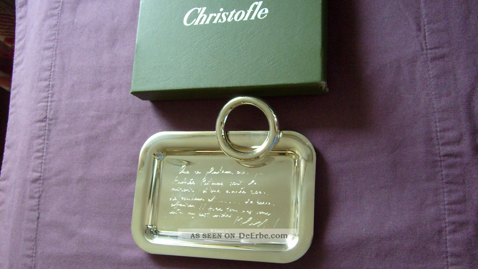 Christofle,  Tablett Vertigo,  Versilbert,  14x10cm,  Rarität Mit Gravur Objekte ab 1945 Bild