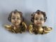2 Putto (paar) Wandengel Holz Geschnitzt Farbig Gefasst,  Putte Putti Engel Figur 1950-1999 Bild 6