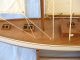 Großes Edles Schiffsmodell Segelyacht 125cm Holz Mit Gesteppten Stoffsegeln Boot Maritime Dekoration Bild 3