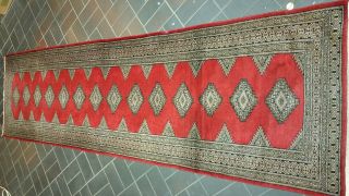 Alter Orientteppich - Tappeto Rug - 77 Cm X 275 Cm Pakistan Buchara Bild