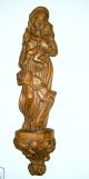 Wundervolle Madonna Mit Kind Auf Sockel Holz Massiv Groß 72 Cm.  Top Erhalt 1950-1999 Bild 3