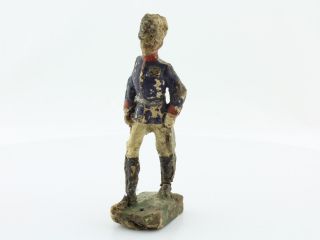 Sehr Alte Elastolin - Massefigur Französischer Soldat Marschierend 10cm Bild