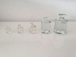 5 Gewichte Aus Glas / Glasgewichte,  1,  1/2 Kg,  500,  200,  100,  50 G Dekoration Bild