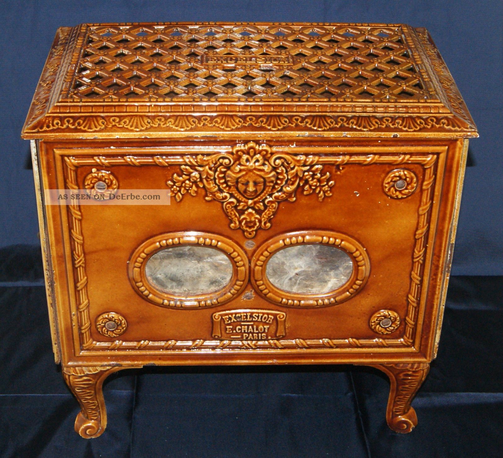 Jugendstil Emaille Gussofen Excelsior E.  Chalot Paris Art Nouveau 1920 Top Original, vor 1960 gefertigt Bild