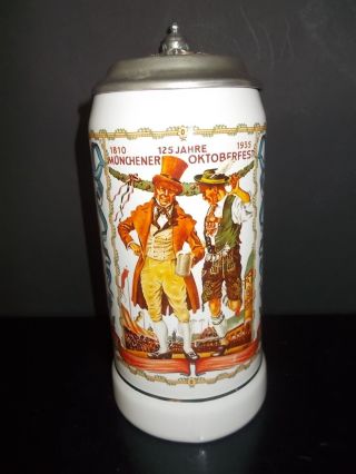 Antiker Bierkrug - Jubiläumskrug - Handbemalt Bild