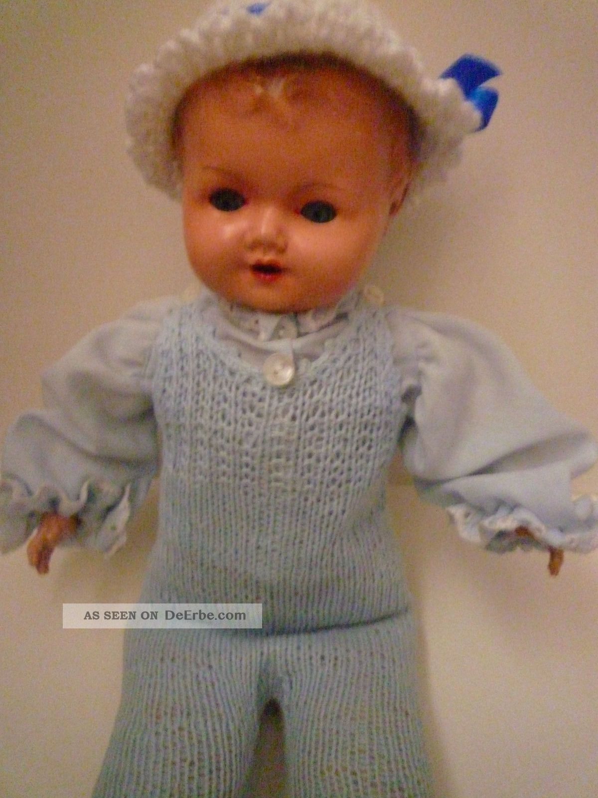 Ältere Babypuppe Der Sonneberger Porzellanfabrik Mit Stoffkörper Und Stimme,  Gem Porzellankopfpuppen Bild