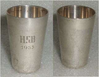 Toller Alter Schnaps - Becher Aus 835er Silber,  Graviert Hsb 1953 (da3704) Bild