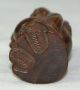 Netsuke (okimono) Hotei Buddha - Japan Anfang 20.  Jahrh.  Hartholz - Schnitzerei Asiatika: Japan Bild 1