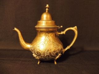 Alte Messing Teekanne Handarbeit Arabische Orientalische Marokkanische? Kanne Bild