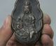 6.  5cm Old Buddhismus Chinesische Bronze Kwan - Yin Guan Yin Statue Amulett Blatt S Antike Bild 2
