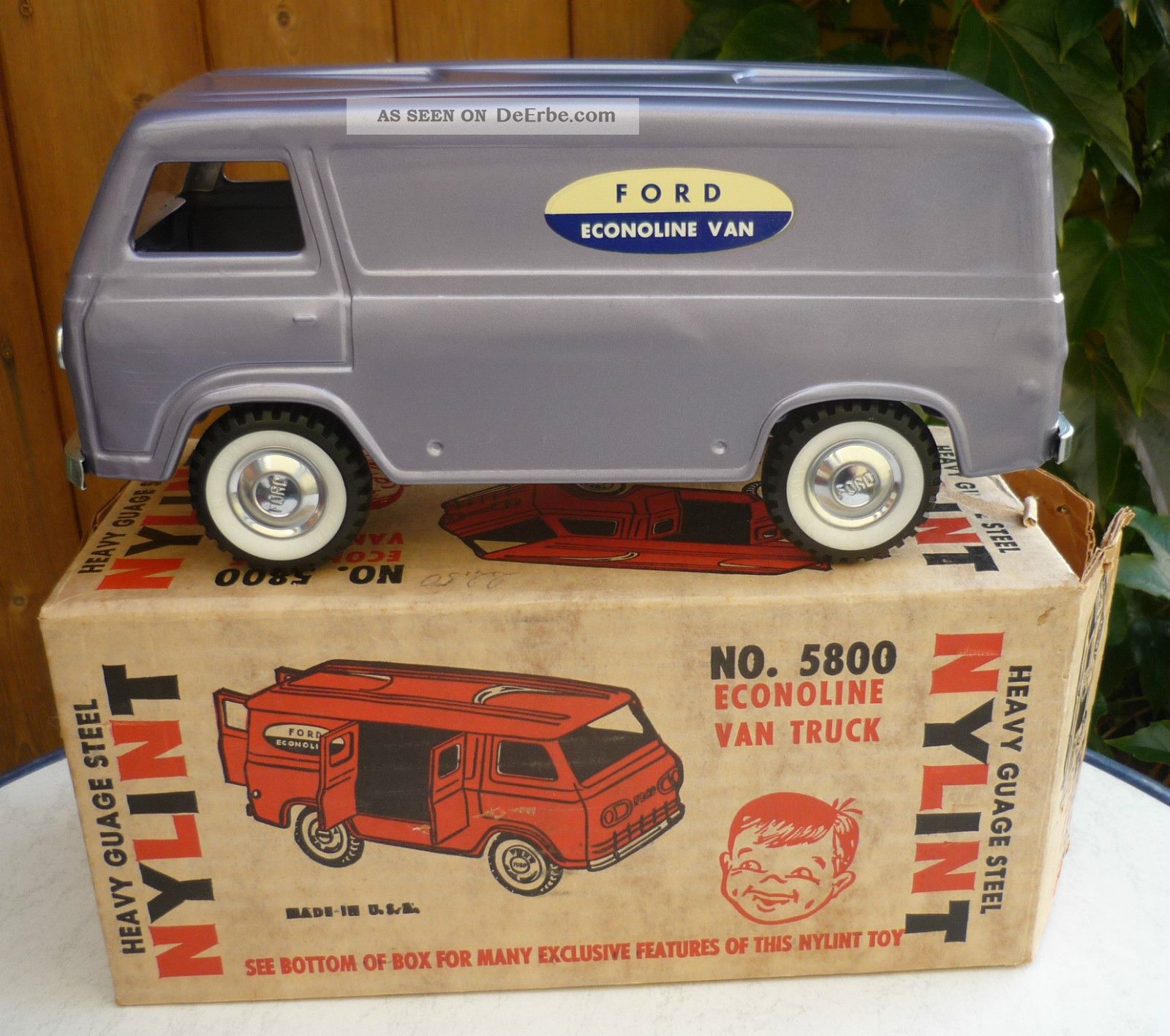 Nylint 5800 Ford Ecoline Van Truck Nmib 60 ' S Nos Pressed Steel Blech Auto Ovp Original, gefertigt 1945-1970 Bild