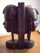 Alte Ebenholz Figur Skulptur Schnitzerei Buchstütze Schwer Afrika 2 Stück Entstehungszeit nach 1945 Bild 2
