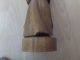 Skulptur Holz Massiv Handgeschnitzt Mönch Weinkelch Weingenießer Höhe 37cm 1950-1999 Bild 7