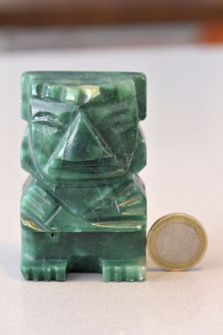 Aztekische Maya Figur Massiv - Aus Jade Oder Malachit Mexiko Bild