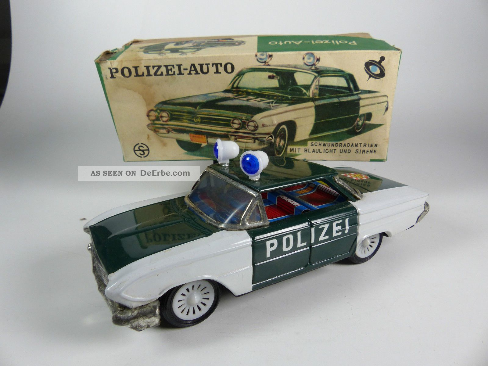Vintage Us Police Car Made In Japan Tinplate Blech Auto Nos Original, gefertigt 1945-1970 Bild
