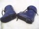 Alte Puppenkleidung Schuhe Vintage Violet Blue Boots Shoes Socks 40cm Doll 5 Cm Original, gefertigt vor 1970 Bild 3