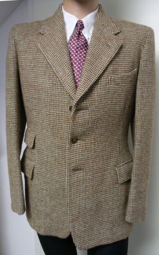 1930er 40er Sakko Jacke Anzug 48 Harris Tweed Sportcoat Jacket Vintage Swing Bild